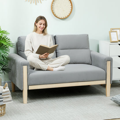 53" Velvet Loveseat with Wood Legs