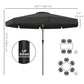 8.5 ft Outdoor Market Table Umbrella, Round Patio Umbrella with Tilt and Crank for Garden, Backyard, Deck, Black