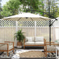 Φ10' Deluxe Cantilever Umbrella Outdoor Market Parasol Banana Hanging Offset Sunshade Crank Cross Base Beige