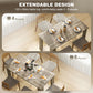 63" Kitchen Table for 4-6 People, Dining Table with Wood Effect for Dining Room, Grey