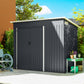 7.5' x 4.3' Outdoor Storage Shed, Waterproof Metal Garden Shed with Lockable Doors, for Backyard, Lawn, Patio, Dark Grey