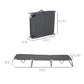 Folding Outdoor Lounge Chair, Portable Reclining Beach Lounger with Breathable Mesh Fabric, Sun Lounge Bed Camping Cot for Patio, Garden, Poolside, Grey