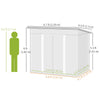 7' x 4' Metal Storage Shed, Lockable Tool Unit - Green