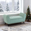 Upholstered Storage Bench with Arms, Modern Ottoman Bench for Bedroom, Entryway, and Living Room, Green