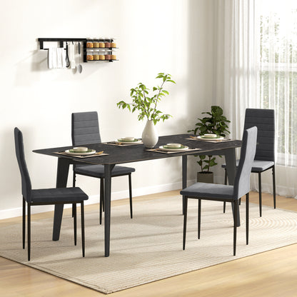 High Back Dining Chairs Set of 4 with Metal Legs