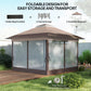 12' x 12' Foldable Pop-up Party Tent Instant Canopy Sun Shade Gazebo Shelter with Steel Frame, Khaki