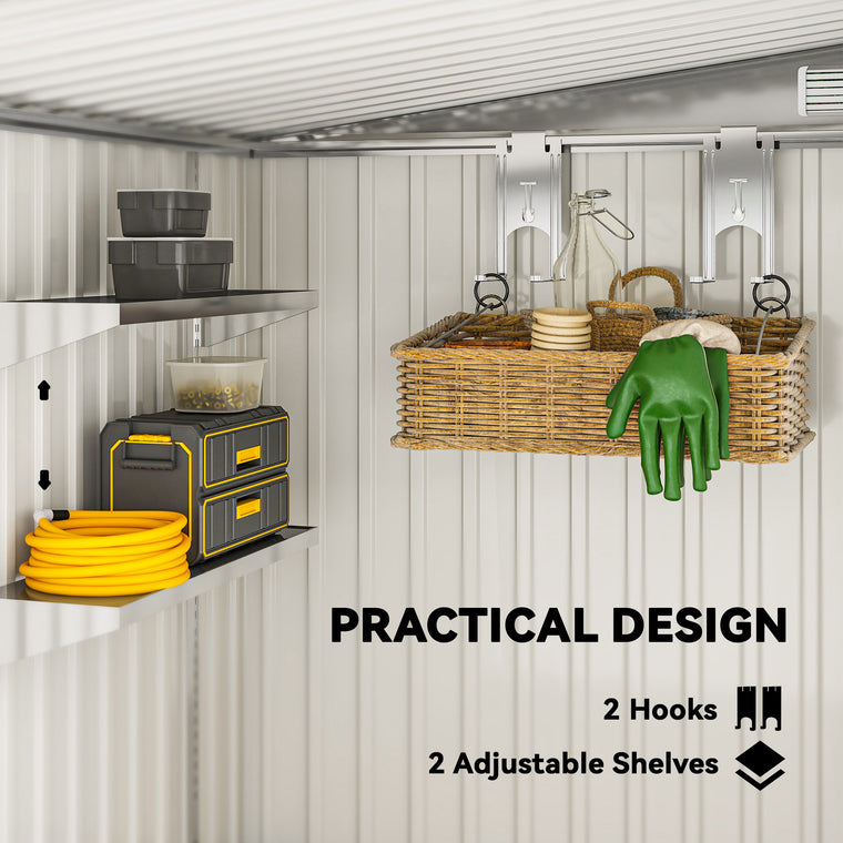 5' x 7' Lean-To Shed with Sliding Doors and Foundation