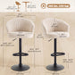 Bar Stools Set of 2, Swivel Counter Height Barstools with Back, Footrest, Adjustable Height, Beige