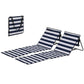 Set of 2 Foldable Lounge Chairs with Carry Bag, Adjustable Backrest, Blue and White