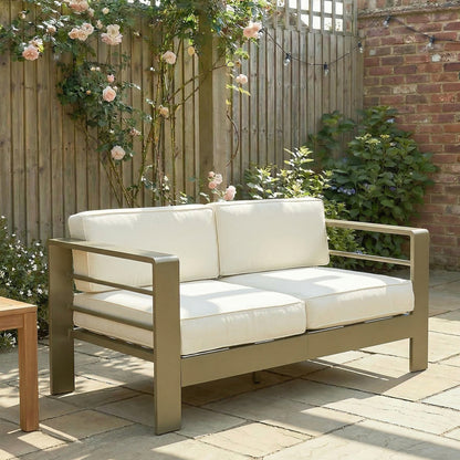 Patio Loveseat with Cushions and Wide Armrests