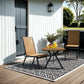 35.4" Outdoor Dining Table with Slatted Acacia Wood Leaf Tabletop, Patio Table with Steel Legs for Garden, Yard, Teak