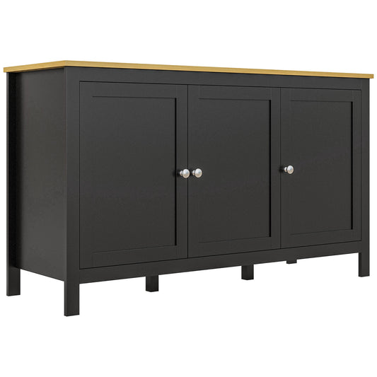 Sideboard Buffet Cabinet with Doors - Black and Natural