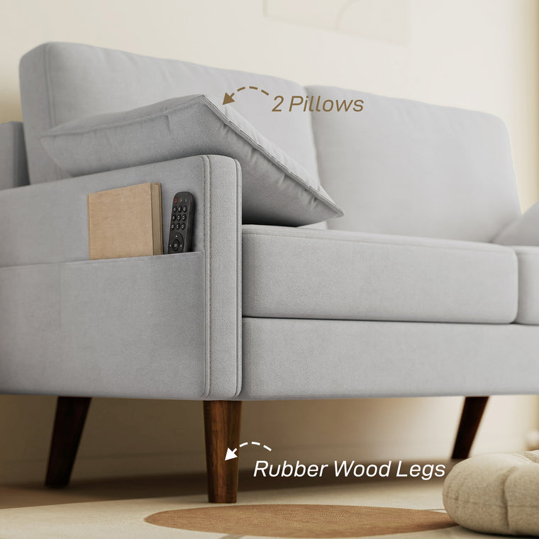 3-Seater Velvet Sofa with Spring Cushions