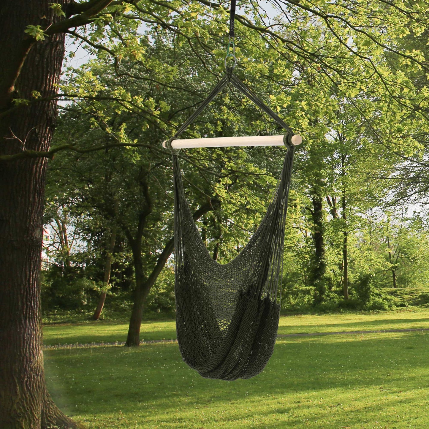 Portable Hammock Chair, Hanging Woven Hammock Swing Chair Sleeping Bed for Outdoor Garden Yard Camping, Orange