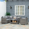 5 Pieces Wicker Patio Furniture Set with 4