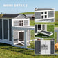 118"L Chicken Coop, Large Wooden Hen House with Run, Pull-Out Tray, Waterproof Roof, Nesting Box, Swing, Roosting Bars