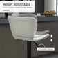 Bar Stools Set of 2 Adjustable Height Swivel Bar Chairs in PU Leather with Backrest & Footrest, White
