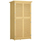 3' x 5' Wooden Garden Storage Shed, Sheds & Outdoor Storage with Asphalt Roof & 2 Large Wood Doors with Lock, Natural