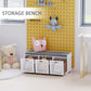 Upholstered Shoe Cabinet Storage Bench with Padded Cushion, with 3 drawer Enough Storage Space Bench Stool for Living Room Entryway Furniture, White