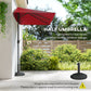 8ft Half Round Umbrella Outdoor Balcony Parasol Patio Garden Outdoor Window Sun Shade w/ 5 Ribs