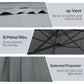 8FT Cantilever Patio Umbrella, Offset Patio Umbrella with Cross Base for Deck, Backyard, Pool and Garden, Hanging Umbrellas, Switch with a Wrench, Dark Gray