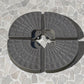 4-Piece Cantilever Offset Patio Umbrella Circular Base Stand w/Carry Handles, Water & Sand Filled