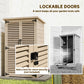 Wooden Garden Shed, Outdoor Storage Shed with Waterproof Asphalt Roof, Shelves, Natural