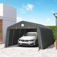 Portable Garage, Heavy Duty Carport Canopy with Ventilation Windows and Large Roll-up Door, Dark Grey