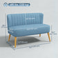 2 Seat Sofa, Upholstered Loveseat Sofa with Rubber Wood Legs, Blue