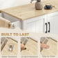 Kitchen Island with Drop Leaf, Rolling Kitchen Cart with Power Outlet, Cabinet, 3 Drawers, Spice Rack, Towel Bar, White
