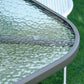 Metal Garden Dining Table with Umbrella Hole, Outdoor Patio Table with Tempered Glass Top, 47.25" x 31.5"