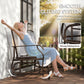 Patio Glider Rocking Chair 2 Person Outdoor Loveseat Rocker Garden Furniture Bench, Grey