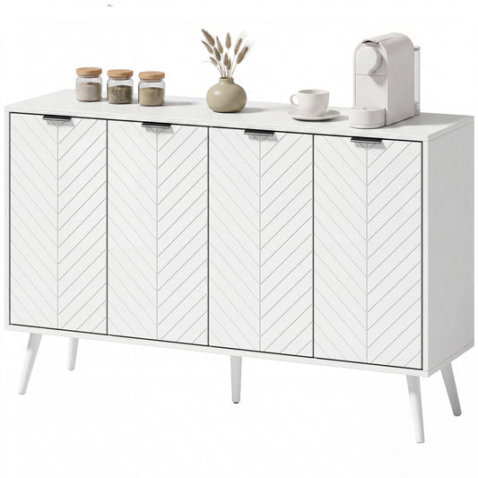 Sideboard Buffet with 4 Doors - White