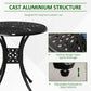 30-inch Round Patio Dining Table with Umbrella Hole Cast Aluminium Outdoor Bistro Table, Black