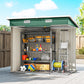 7' x 4' Metal Storage Shed, Lockable Tool Unit - Green