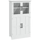 Modern Sideboard Cabinet, Freestanding Sideboards and Buffets with Glass Doors, 4-tier Shelving and Adjustable Shelves