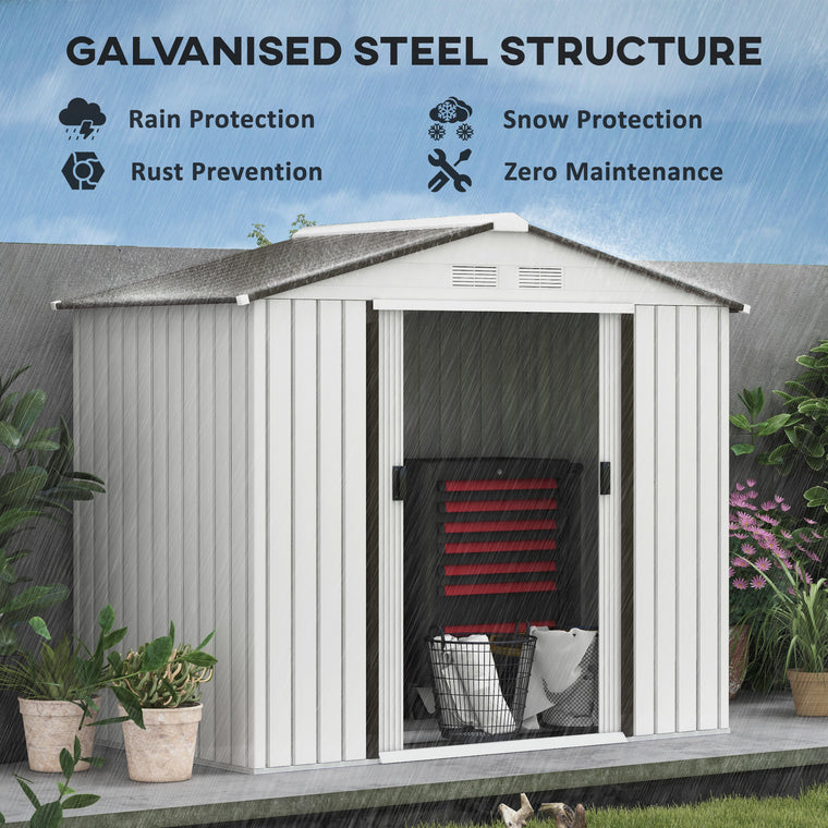 7' x 4' x 6' Tool Shed with Double Doors and Foundation Kit