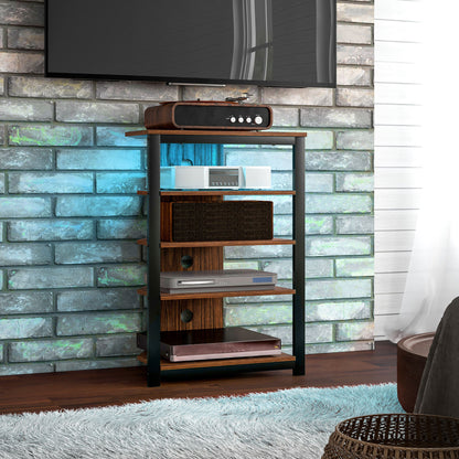 29" TV Stand with 4-Tier Shelves and LED Lights