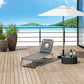 Adjustable Outdoor Lounge Chair, Garden Folding Chaise Lounge with Face Hole Reclining Tanning Chair Seat, Folding Camping Beach Lounging Bed w/ Support Pillow, Grey