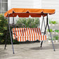 3-Seater Outdoor Porch Swing with Adjustable Canopy, Patio Swing Chair for Garden, Poolside, Backyard, Red