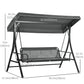 3 Person Porch Swing Bed, 2-in-1 Convertible Outdoor Patio Swing Chair Bench Hammock with Adjustable Canopy, Cushions, Pillows for Porch and Backyard, Red