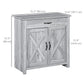 Farmhouse Sideboard Buffet Cabinet, Storage Cabinet with Barn Doors, Grey Grain