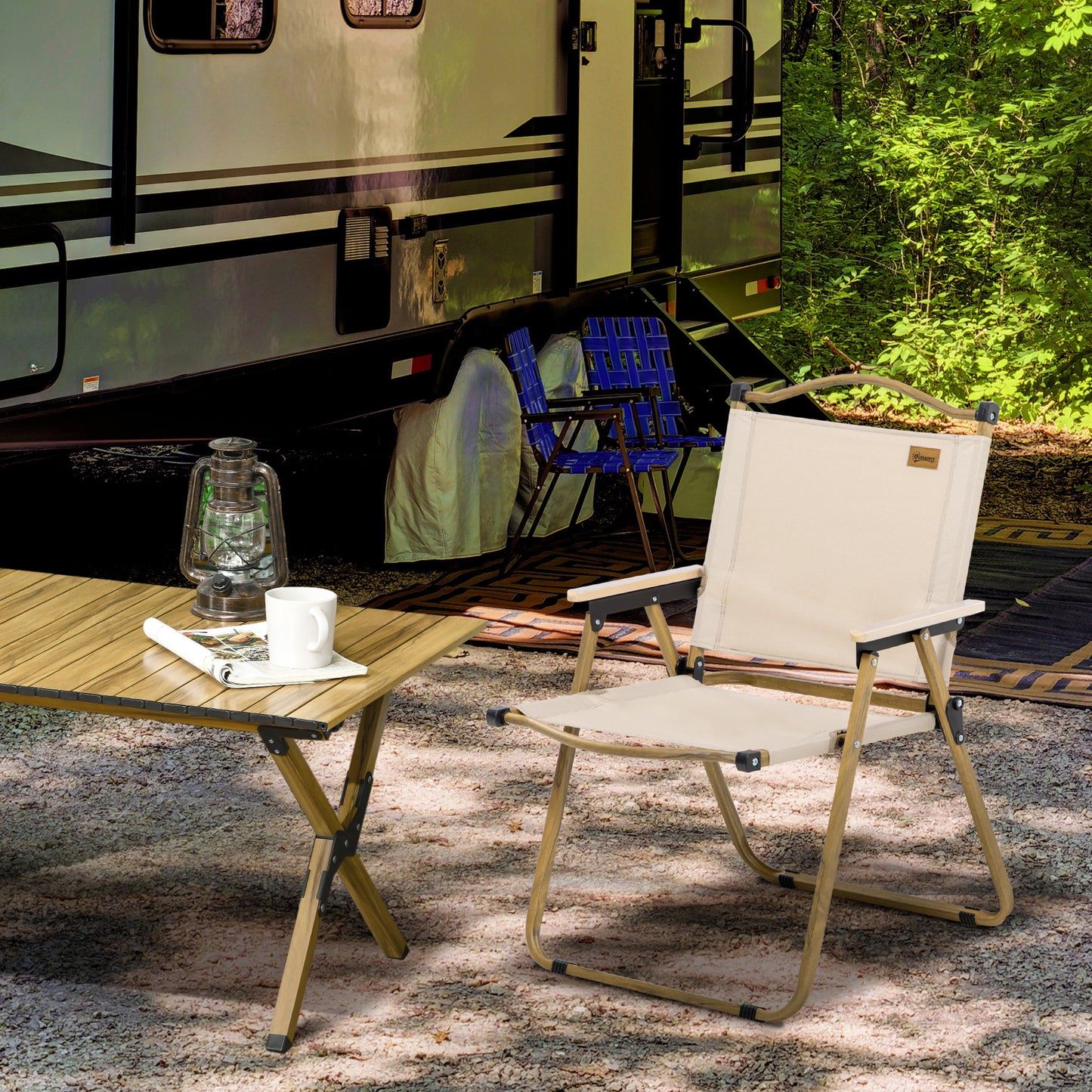 Camping Chair, Lightweight Folding Chair, Portable Armchair, Excellent for Festivals, Fishing, Dark Grey