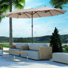 15ft Double-Sided Rectangular Patio Umbrella with Hand Crank