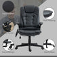 Executive Heated Massage Office Chair, High-Back Reclining Swivel Chair, Vibrating Adjustable Leather Chair, Black