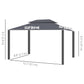 13' x 10' Patio Gazebo, Double Roof Outdoor Gazebo Canopy Shelter with Netting & Curtains, Strong Aluminum Frame, Black