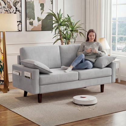3-Seater Velvet Sofa with Spring Cushions
