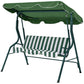 Outdoor Porch Swing with Adjustable Canopy, 3-Seater Patio Swing Chair with Cushion, Black