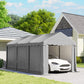 Portable Shed, Outdoor Storage Shed Tent with Roll-up Zipper Door and Removable Sidewalls, Light Grey