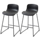Modern Bar Stools Set of 2, PU Leather Barstools, Counter Height Kitchen Chairs for Breakfast Bars, Dining Room, Black